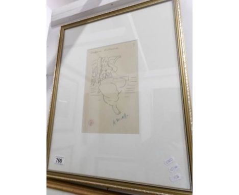 A vintage Henri Matisse artist's proof print signed in coloured pencil 'H Matisse'