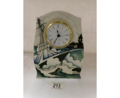 A Moorcroft Plantagenet clock, first quality, 21cm