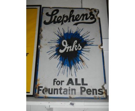 A Stephen's ink enamel sign