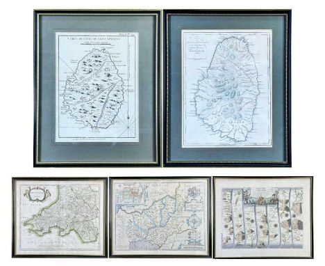 SOUTH WALES. Morden (Robert) South Wales, c.1695 or later, hand-coloured engraved map, 36.5 x 43.5cm; CARMARTHEN. Speed (John