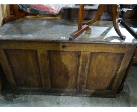 An Antique Pine Three Panel Front Blanket Chest