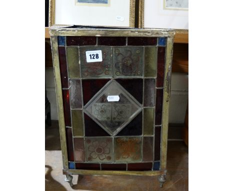 An Edwardian Period Stained Glass Panel Lantern Shade