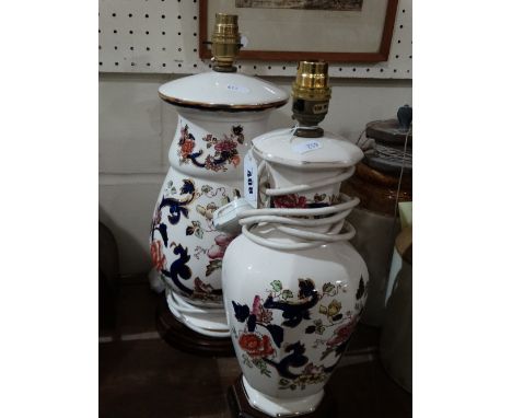 Two Masons Pottery Mandalay Pattern Table Lamp Bases