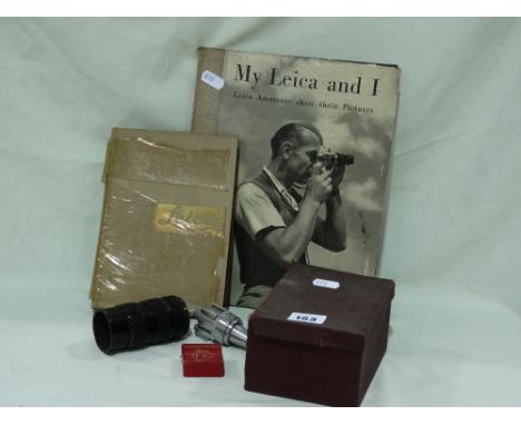 Two Leika Related Manuals Together With A Nickel Plated Tripod And Box Of Leika Related Spares