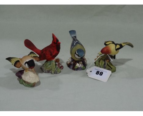 Four Royal Worcester China Model Birds