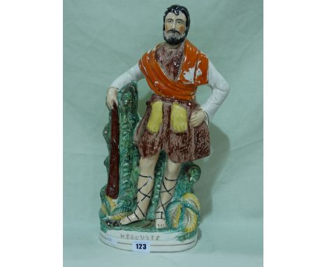 A Staffordshire Pottery Portrait Figure Of Hercules