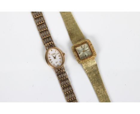 A ladies 14k gold cased manual wind wristwatch by Cito. bark effect bracelet, stamped 14k 0.585, no winder, a/f, together wit