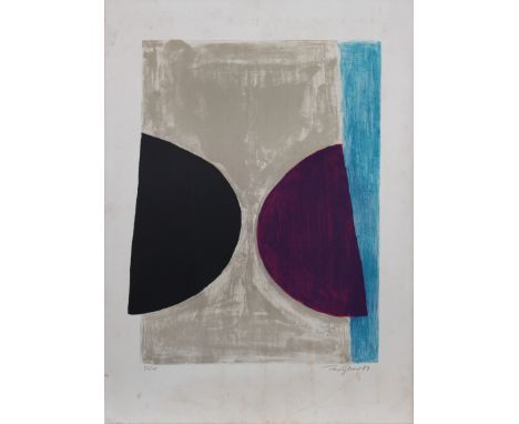 Sir Terry Frost RA (1915-2003) 'Black, Purple and Blue' (Kemp 46), lithograph printed in colours, signed and dated (19)69 low
