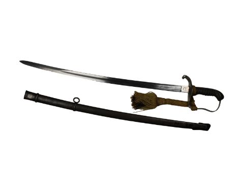 An Austrian model 1861 infantry officer's sword slightly curved 69½ cm. blade, stamped Weyersberg &amp; Stamm Solingen, shagr