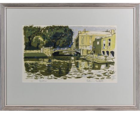 Edwin La Dell (British, 1914-1970) 'Queens' University of Cambridge, lithograph, signed lower right, inscribed lower left, 9 