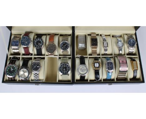 A collection of Gentleman's and Ladies vintage style collectors wrist watches to include Limit, Seiko, Timex, Hana, Slazenger