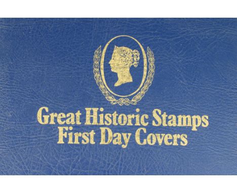 Philately interest - Two binders 'Great Historic Stamps First Day Covers' together with two binders of various Guernsey FDC's