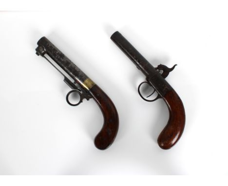 Joseph Rock Cooper: patent under-hammer percussion cap pocket pistol 'J.R.Cooper Patent 1849' inscribed to breech, (approx) .
