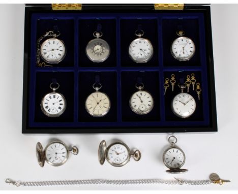 A collection of silver cased pocket watches to include a key wound open face version by The Lancashire Watch Co Ltd (Thomas P