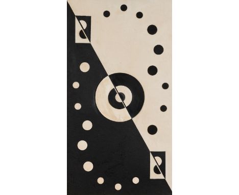 "LOLÓ SOLDEVILLA"; Dolores Soldevilla Nieto (Pinar del Río, Cuba 1901-Havana, 1971)."Vertical", nº2, 1957.Mixed media on card