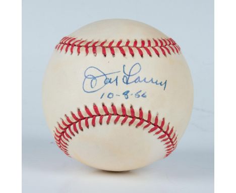 This is an official American League baseball signed in blue ink by Don Larsen. Certificate of Authenticity from Clubhouse Car