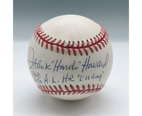 This official AL baseball is signed by Frank Hondo Howard. Certificate of Authenticity from B&amp;J Collectibles included. Th