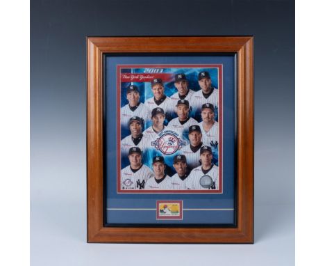 This photograph features a montage of Yankees start with their names. Additionally included is a USPS Professional Baseball s