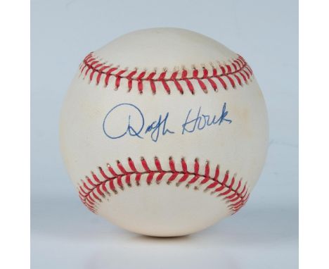 Official American League baseball signed by Ralph Houk. Rawlings backstamp. Certificate of Authenticity from GT Sports Collec