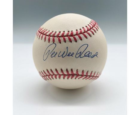 This official NL baseball is signed by Hall of Famer Pee Wee Reese. This item comes in an acrylic display box that measures 3