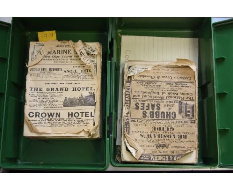 TWO COPIES OF BRADSHAW'S GENERAL RAILWAY AND STEAM NAVIGATION GUIDE FOR JULY 1919, No.1032, one is missing cover and first fe