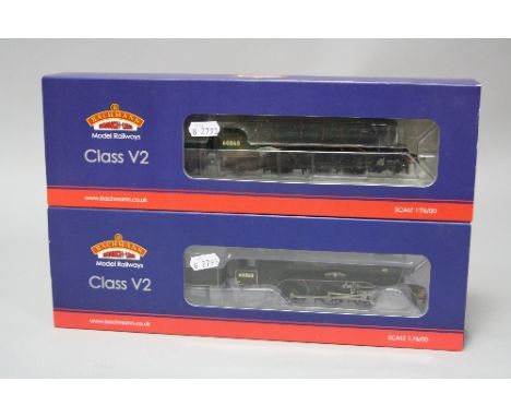 TWO BOXED BACHMANN OO GAUGE CLASS V2 LOCOMOTIVES, 'Durham School' No.60860, in B.R. black livery (31-564) and No.60865, in B.