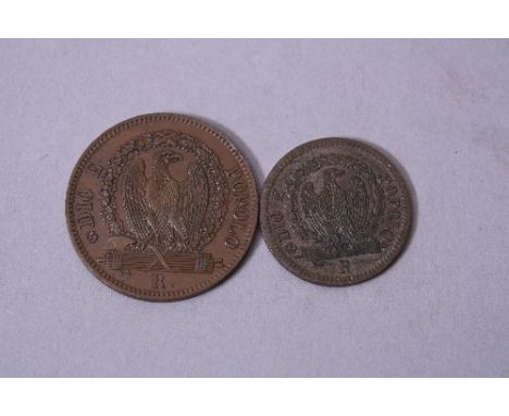 ROME BAIOCCO 1849 A 1, and a half Baiocco OB Eagle within wreath standing on Fasces Dioe Popolo.NC R Rev Repubblich Romana 1 