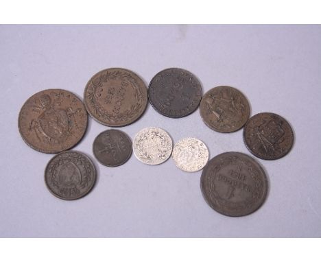 ITALIAN STATES COINAGE, Papal States 5 Baiocchi 1858 R. 10 Soldi 1868. Centesimo Lombardy Venetia 1822, Baiocchi Rome 1836, S