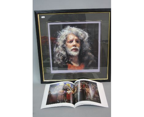 ROBERT.O. LENKIEWICZ (1941-2002), self portrait, a Limited Edition colour print, blind stamped, signed and numbered in pencil