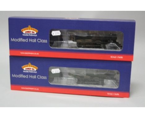 TWO BOXED BACHMANN OO GAUGE MODIFIED 'HALL' CLASS LOCOMOTIVES, 'Thirlestain Hall' No.6965, in B.R. green livery, weathered ve