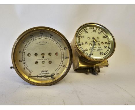 Two vintage car speedometers - Includes a S.Smith & Son 9.Strand.London dial marked 9-7270 and a Stewart Speedometer model nu