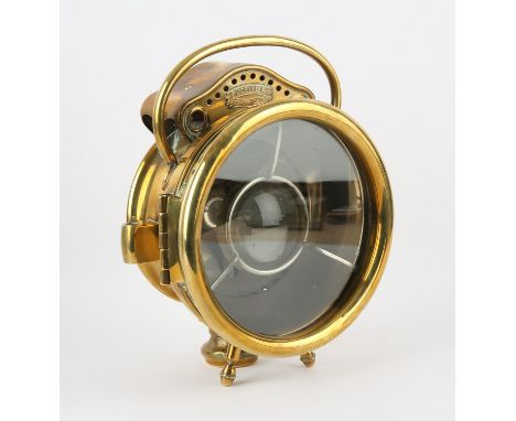 Ducellier Vintage brass car lamp with loop - (Paris 1146 2943F Impressed marks). 