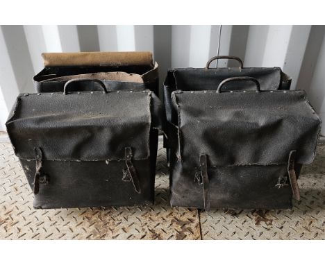 Pair of Vintage Motor Cycle black carrying boxes and two others (4) 