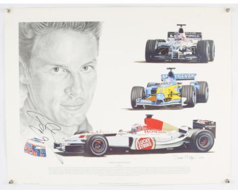 Autographs, Motor Racing.- Stuart McIntyre, A Tribute to Jenson Button, 2004, open edition print, signed in black marker pen 