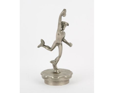 An Original Mercury or Hermes winged heels vintage classic car mascot from the 1920-1930s, mounted on radiator cap. 20cm high