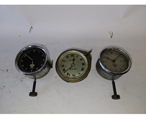 5 vintage car dial clocks - Makers Include Watford 'North & Sons Ltd' clock marked on back 14/40, 3 x Smiths clocks marked X1