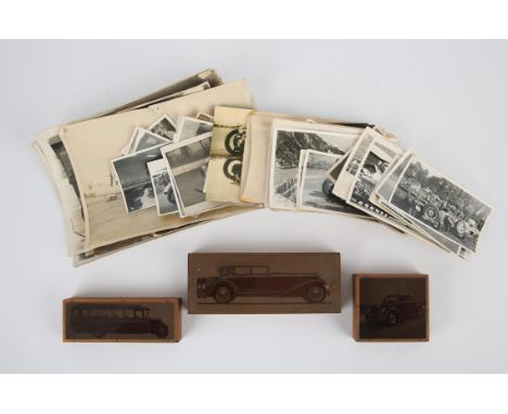 Collection of Vintage Automobilia - Items to include 3 printing blocks of a Lancia Aprilia (8x7cm), Bentley (16x6.5cm) and a 