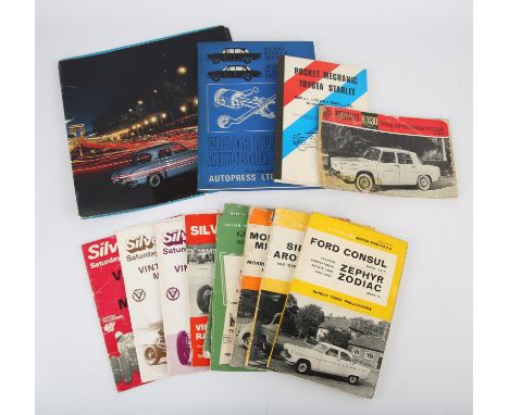 A collection of Vintage magazines and manuals - To include 4 Silverstone race meeting programs (Years 1974, 1979 and 2 x 1985