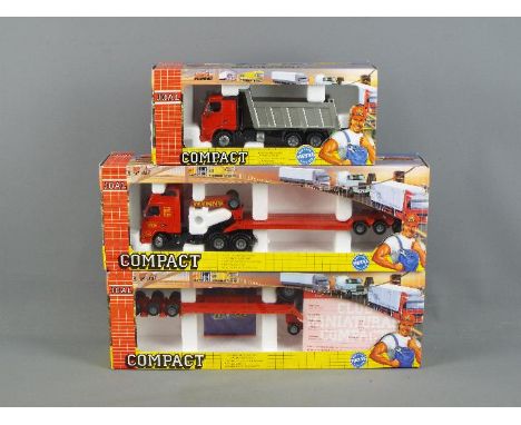 Joal - Three boxed diecast 1:50 scale model trucks by Joal. Lot includes #331 Volvo FH12-240 Tipper Truck; and 2x #332 Volvo 