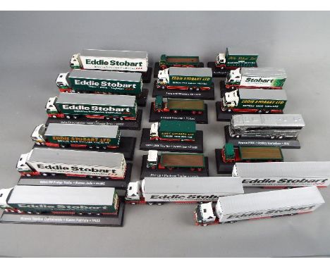 Eddie Stobart - a collection in excess of 16 Oxford Eddie Stobart trucks and trailers, 1:76 scale