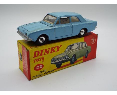 Dinky Toys - A boxed Dinky Toys #130 Ford Consul Corsair. Finished in light blue with a cream interior, and spun hubs. The mo