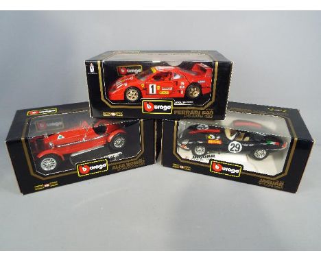 Bburago - Three boxed 1:18 scale diecast model cars from the Bburago 'Diamonds' range. The Lot includes #3014 Alfa Romeo 8c 2