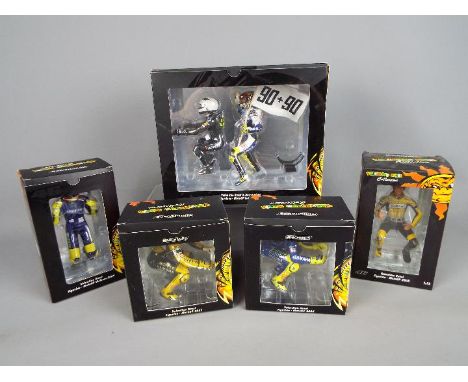 Minichamps Valentino Rossi Collection - five 1:12 scale figurines depicting Valentino Rossi, MotoGP all different including R
