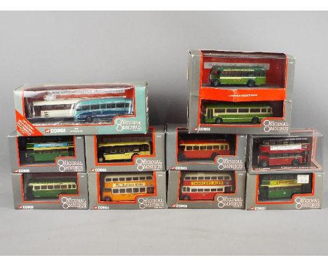 Corgi Original Omnibus - 10 boxed 1:76 scale diecast model buses from Corgi Original Omnibus. Lot includes #97859 Bristol K6A