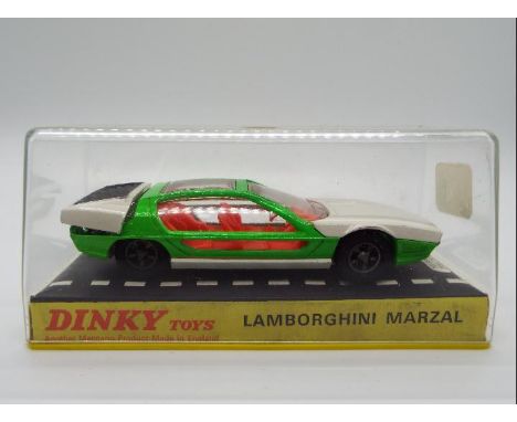 Dinky Toys - A boxed Dinky Toys #189 Lamborghini Marzal, in fluorescent green and white body, red interior and cast hubs. The