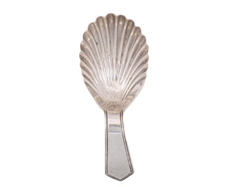 A George III silver caddy spoon, with shell shaped bowl, 80mm, by Josiah Snatt, London 1804, 4dwts  Good condition