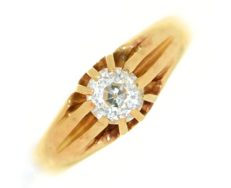 A Victorian diamond solitaire ring,&nbsp;in 18ct gold, Birmingham 1899, 4.5g, size size N  Light wear