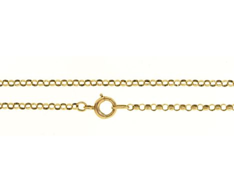 A 9ct gold chain,&nbsp;52.5cm l, 9.5g  Light wear