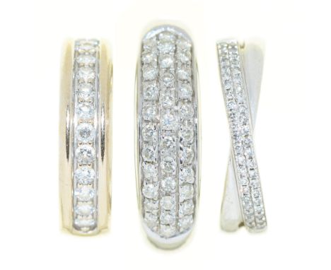 A diamond ring, in 18ct white gold, 5.7g, size O½ and two other diamond rings, in white gold, 8g, sizes K and M (3)  The lot 