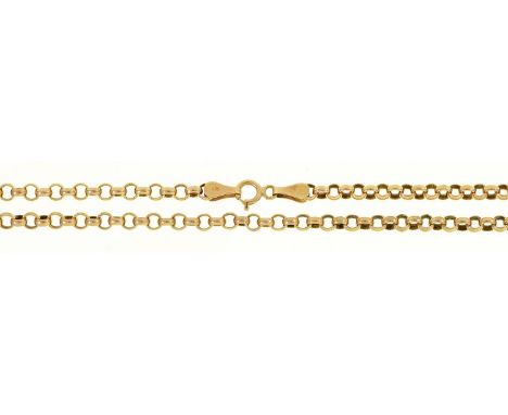 A gold necklace, 50cm, marked 9kt, 4.5g  Light wear